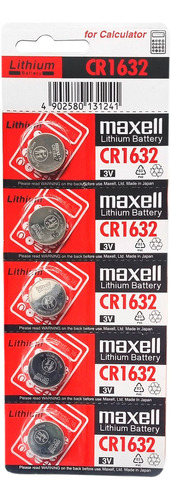 Pilas Maxell Cr1632 Boton Bateria Litio Pack 5 Unidades Ax