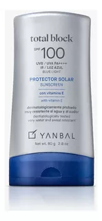 Protector Solar Facial Bloqueador Yanbal Spf100 Total Block