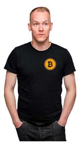 Remera Negra Bitcoin 02 - Algodón 1ra Calidad