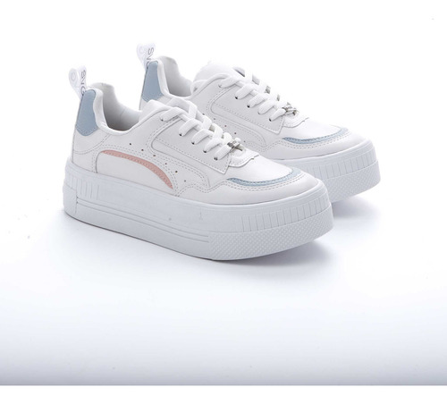Zapatilla Lr-51 Savage Blanco Combinada Plataforma Modamujer