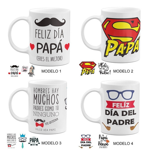 Imagen 4 de 10 de Caja Con 36 Tazas Día Del Padre 12 Diseños Papá
