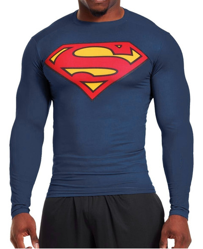 Camiseta Rash Guard Térmica Superman Mma/jiu-jitsu Fps 50+ 