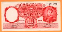 Comprar Billete 10 Pesos Moneda Nacional, Bottero 1972, Año 1962 Exc