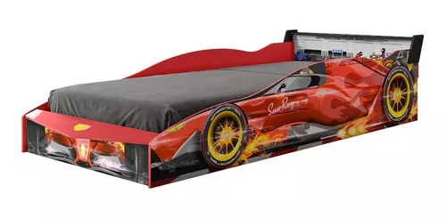 Cama Infantil Carro 100%MDF Racing Car P13 Vermelho - Mpozenato