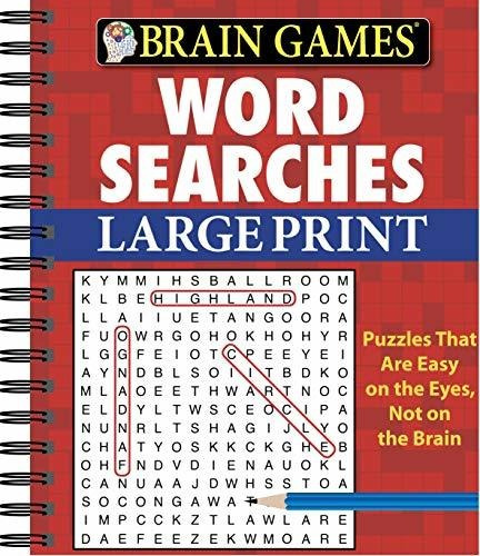 Book : Brain Games - Word Searches - Large Print (red) -...