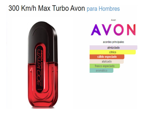 Avon Eau De Toilette 300 Km/h Max Turbo 100ml.