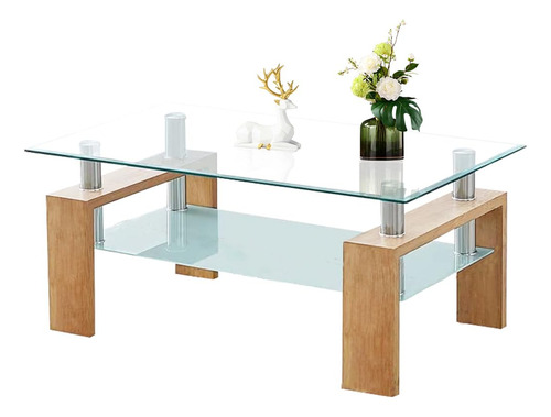 Thabatad Mesa Auxiliar Con Patas De Tubo De Madera Mesa