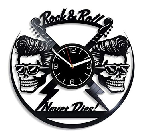 Kovides Rock And Roll Disco De Vinilo Reloj De Pared Musical