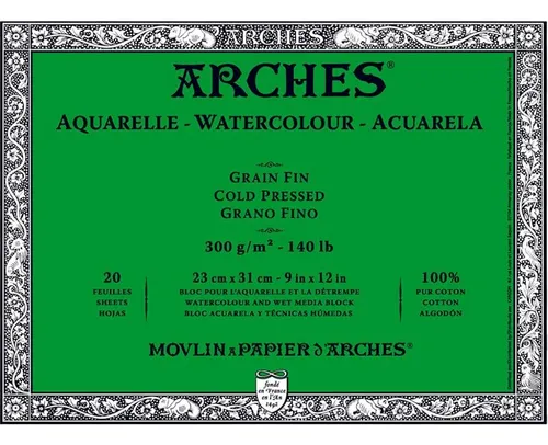 comprar Papel Para Acuarela Arches En Block 23x31 Cm 300 Gr Fino