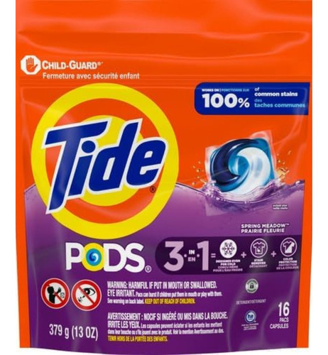 Detergente Para Lavar Roupas Tide Pods 3 Em 1  16 Cápsulas 