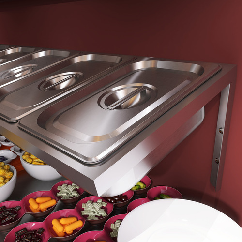 Condimentadora Com Tampa Inox De Mesa Pizzaria 6 Cubas