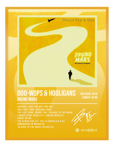 Poster Bruno Mars Doo-wops Album Music Firma 80x60