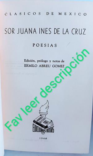 Poesias Sor Juana Ines De La Cruz