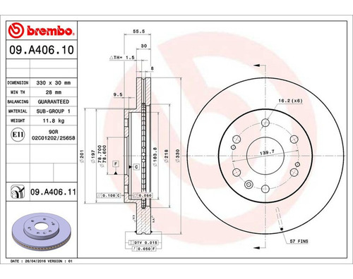 Par Discos Brembo Escalade 20-07 Ext 13-07 Avalanche 08-07 D