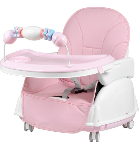 Silla Alta Periquera 3 En 1 Bebe Ajustable Comer Rosa Periquera Rosa