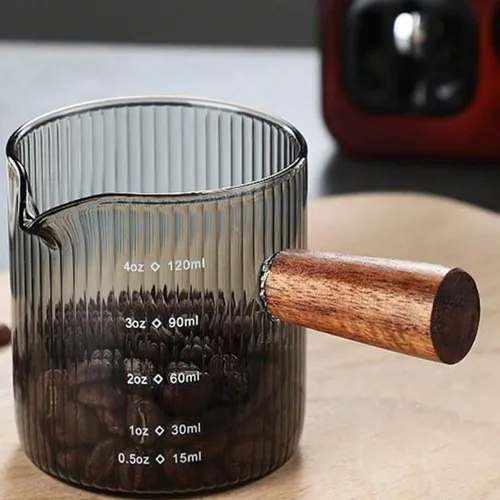 Taza De Café Medidora Espumadora Leche Con Mango 120 Ml
