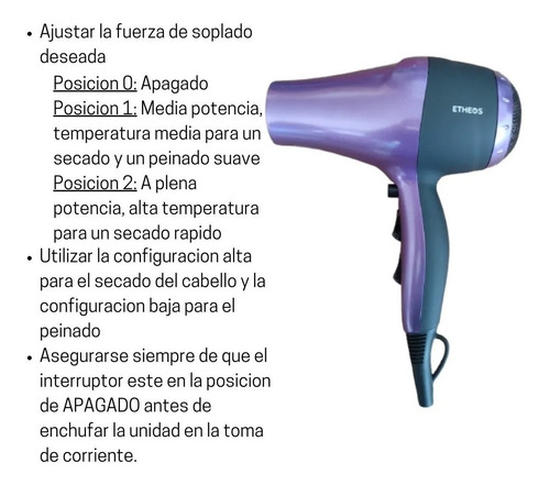 Imagen 4 de 7 de Combo Secador De Pelo 2000w + Planchita Alisadora Cerámica