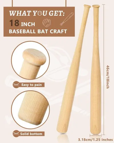 Marsui Mini Bate De Béisbol De 18 Pulgadas, Bates De Madera