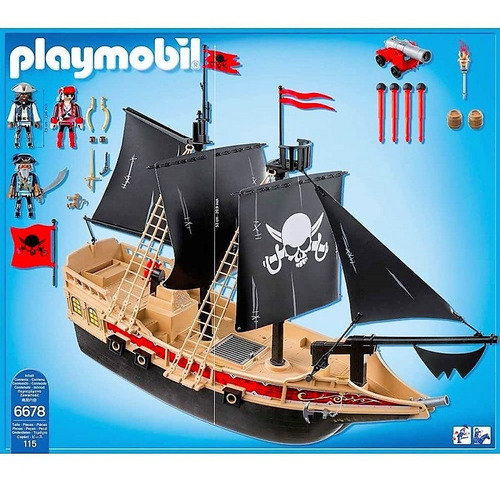 Playmobil 6678 Barco Pirata De Asalto Buque Cañon Calavera