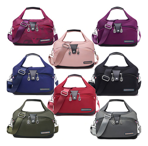 Oxford Fash Bolsos Impermeables De Tamaño Mediano Para Mujer Color Violeta Diseño De La Tela Liso