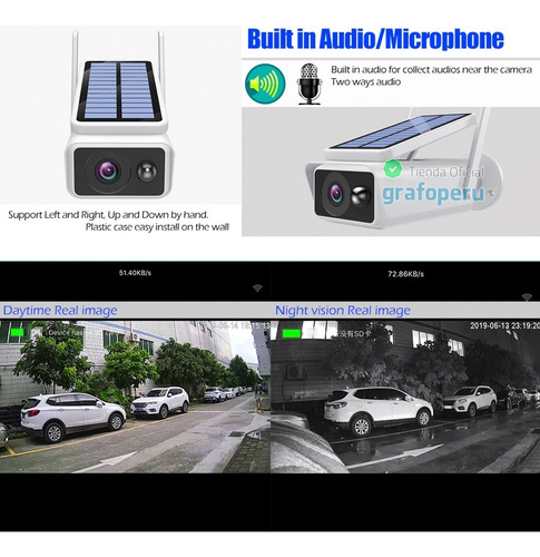 Imagen 5 de 7 de Camara Bateria Panel Solar Recargable Exterior 1080p Ip Wifi