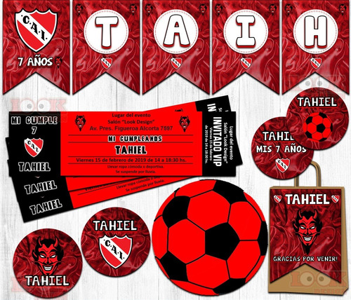 Kit Imprimible Candy Bar Independiente Fútbol 100% Editable