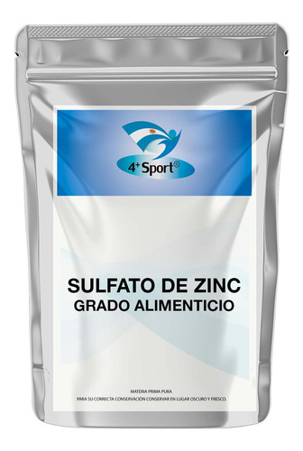 Sulfato De Zinc Puro Grado Alimenticio 250 Gr 4+