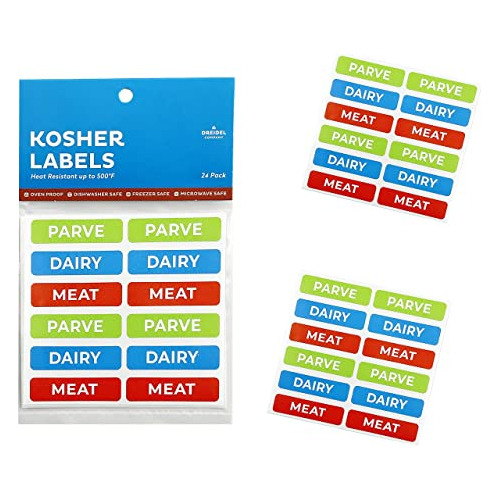 Etiquetas Kosher, 8 Productos Lácteos Azules, 8 Carnes Rojas