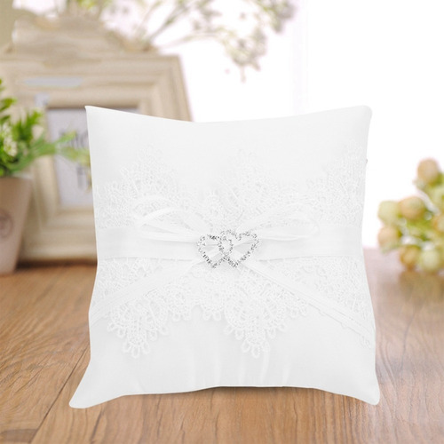 Almohada Para Anillo De Boda, Diseño De Flores, Color Marfil