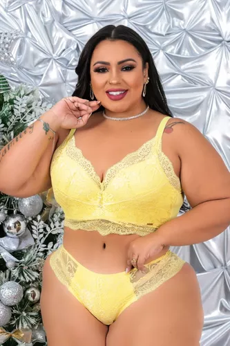 Conjunto Lingerie Plus Size- P/ Gordinhas Lindas- Lingerie Sensual