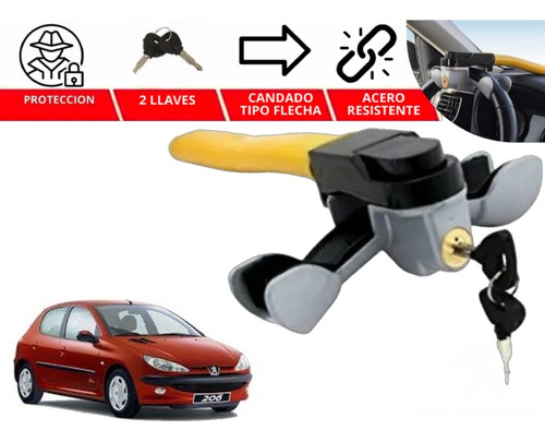 Candado Bastón Volante Hammer Antirobo Peugeot 206 2003