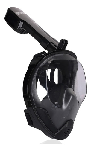 Mascara Snorkel Negro De Buceo Vista 180° Con Soporte Gopro