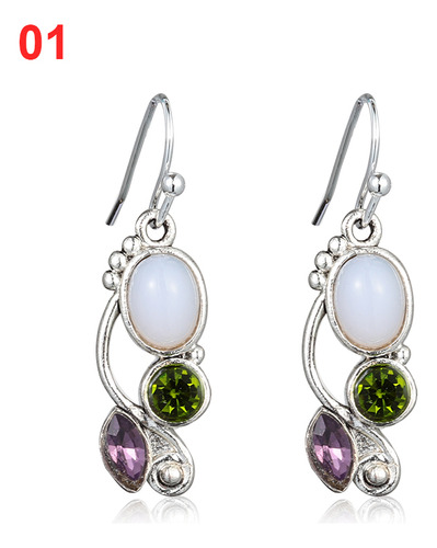 Pendientes De Amatista Con Piedra Lunar Y Peridoto, Compromi