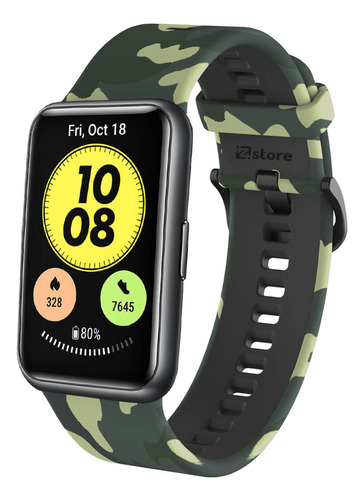 Correa Compatible Con Huawei Watch Fit 2 Camuflado Verde