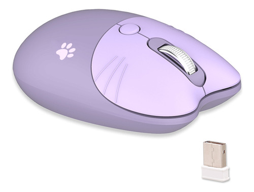 Dispositivo Óptico, Mouse De Escritorio, 2,4 G, Morado, Ergo