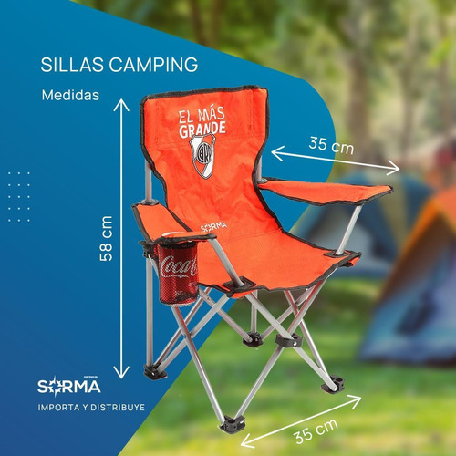 Imagen 5 de 8 de Silla Sillon Playa Camping Infantil Plegable River Boca