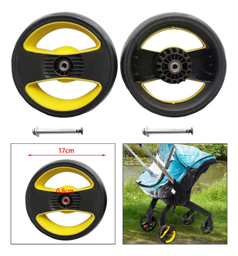 Rueda De Carro 2 Uds, Neumático Para Cochecito De Bebé,