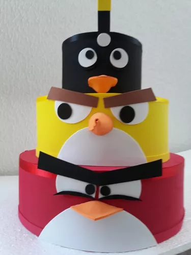 Bolo Fake Decorativo Angry Birds - Empório das Lembrancinhas