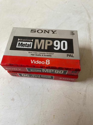 2 Fitas  Vídeo 8 Sony Mp 90 Metal 2 Unidades