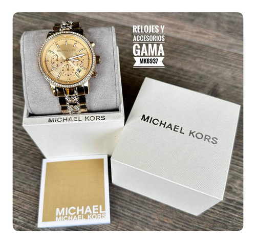Reloj Michael Kors Ritz Modelo Mk6937 Original Para Dama Color de la correa Dorado Color del bisel Dorado Color del fondo Dorado
