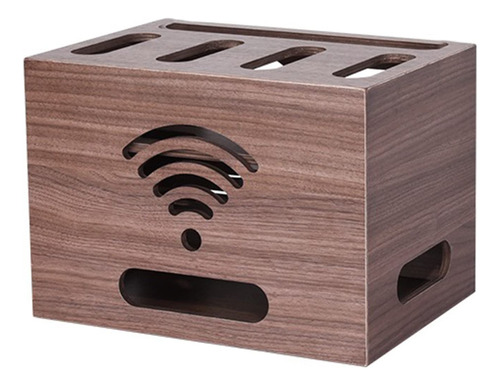 Caja Almacenamiento Inalambrica Wifi Router Madera Cabl Capa