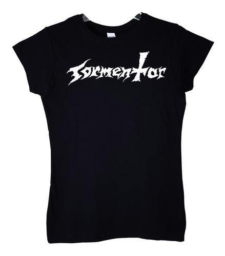 Polera Mujer Tormentor Logo Metal Abominatron