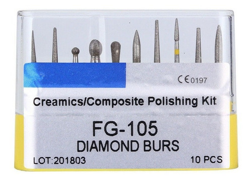 Kit De Fresas Grano Fino Diamante Para Pulido Composite Scii