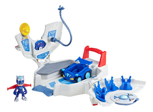 Pj Masks Power Heroes Pj Power Q Playset, Set Sede Con Coche