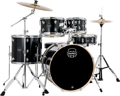 Mapex Venus 5-piece Rock Complete Drum Kit, Black Galaxy Eea