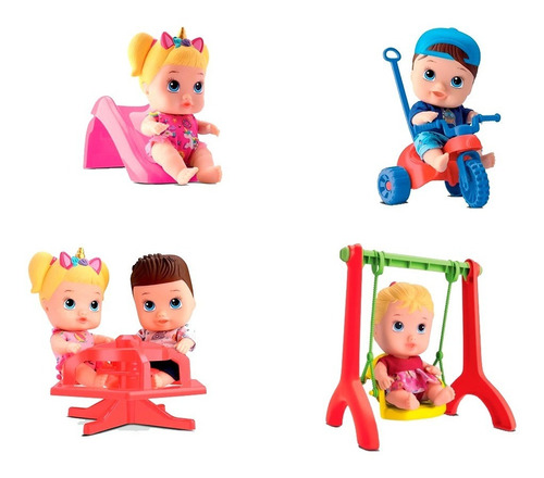 Kit 4 Bonecas Bebê Little Dolls - Divertoys