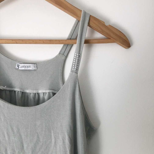 Musculosa Sweet Color Gris - Con Strass - S / M