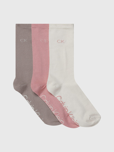 Pack X 3 Calcetines Calvin Klein Soft Crew Mujer Multicolor
