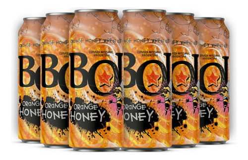 Cerveza Boj Orange Honey Wheat Ale Pack X 6 Latas 473ml