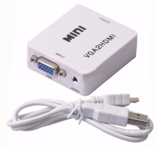 Conversor Adaptador Mini Vga A Hdmi Con Audio Full Hd